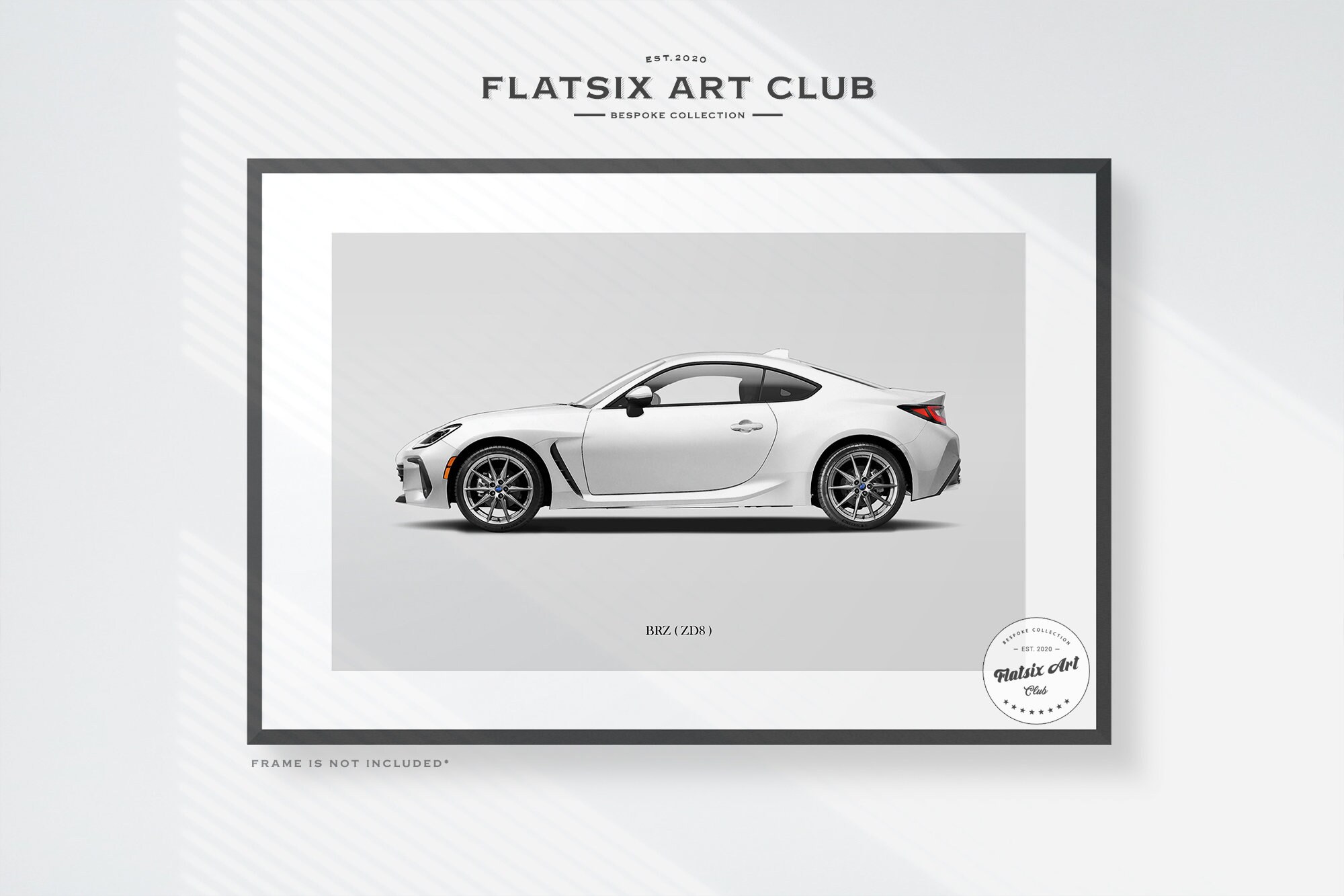 Subaru BRZ (ZD8) Sketched Wall Art - Multi-colour Automotive Art