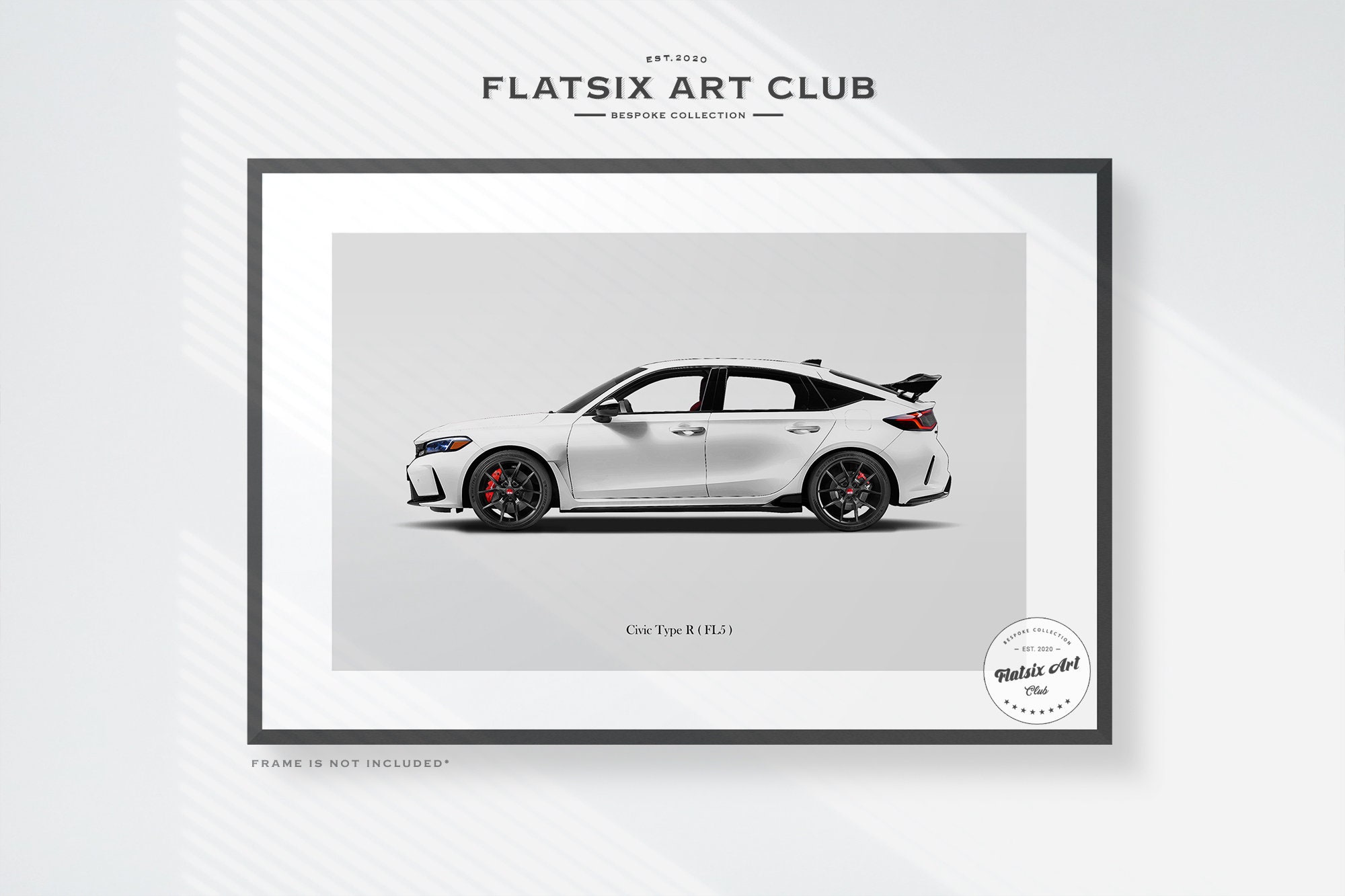 Honda Civic Type R (FL5) Sketched Art Print: Automotive