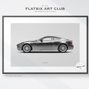 007 Aston Martin Vanquish Sketched Wall Art - Multi-colour Automotive Art Print - Car Poster Illustration
