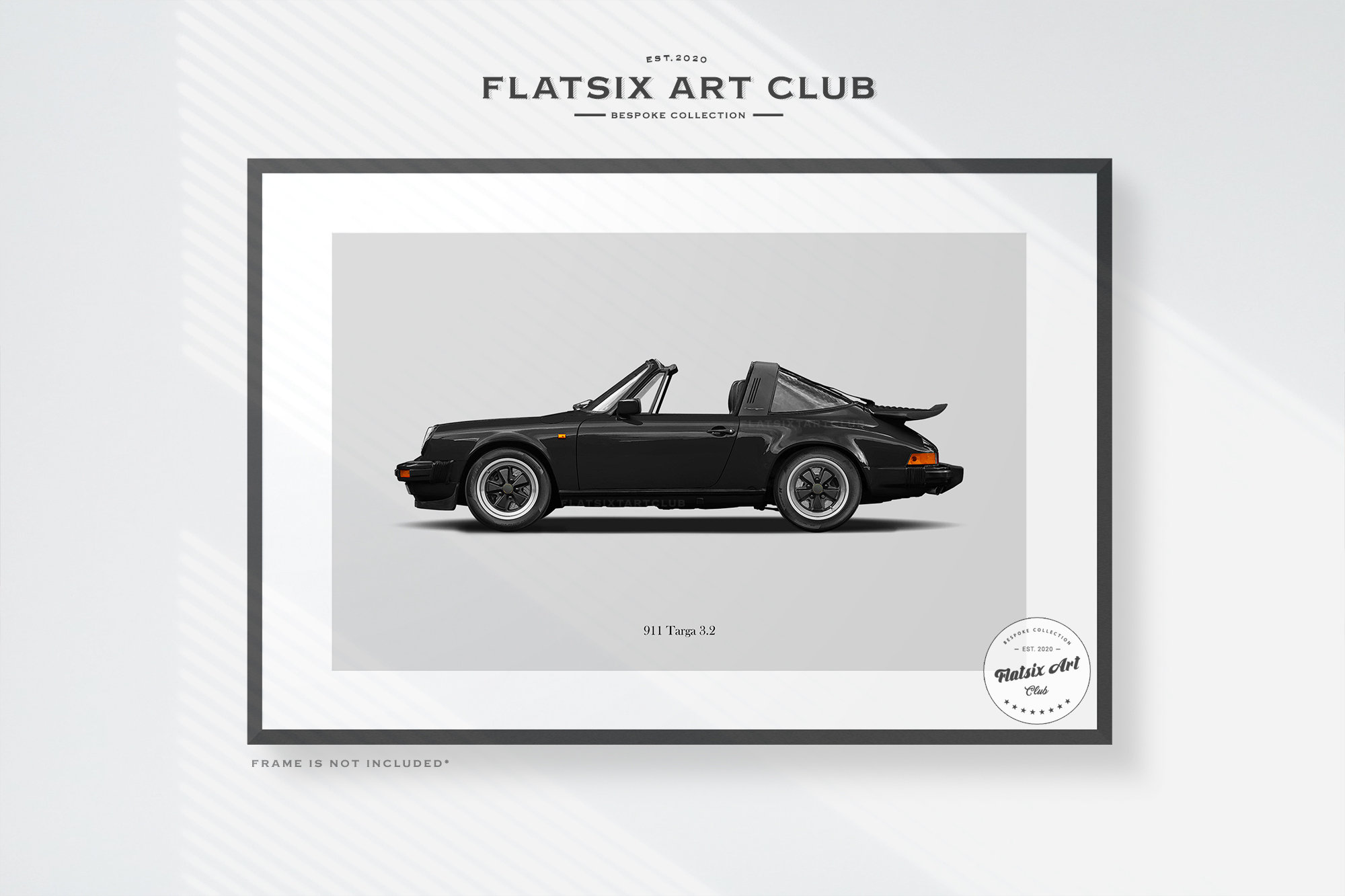 Porsche 911 Targa 3.2 Sketched Wall Art - Multi-colour Automotive 