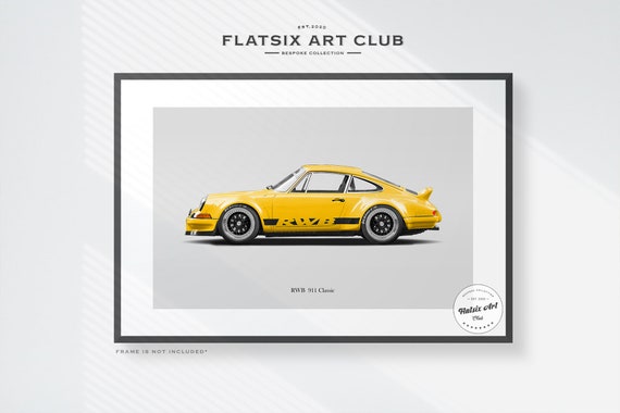 RWB Porsche 911 (classic) Sketched Wall Art - Multi-colour