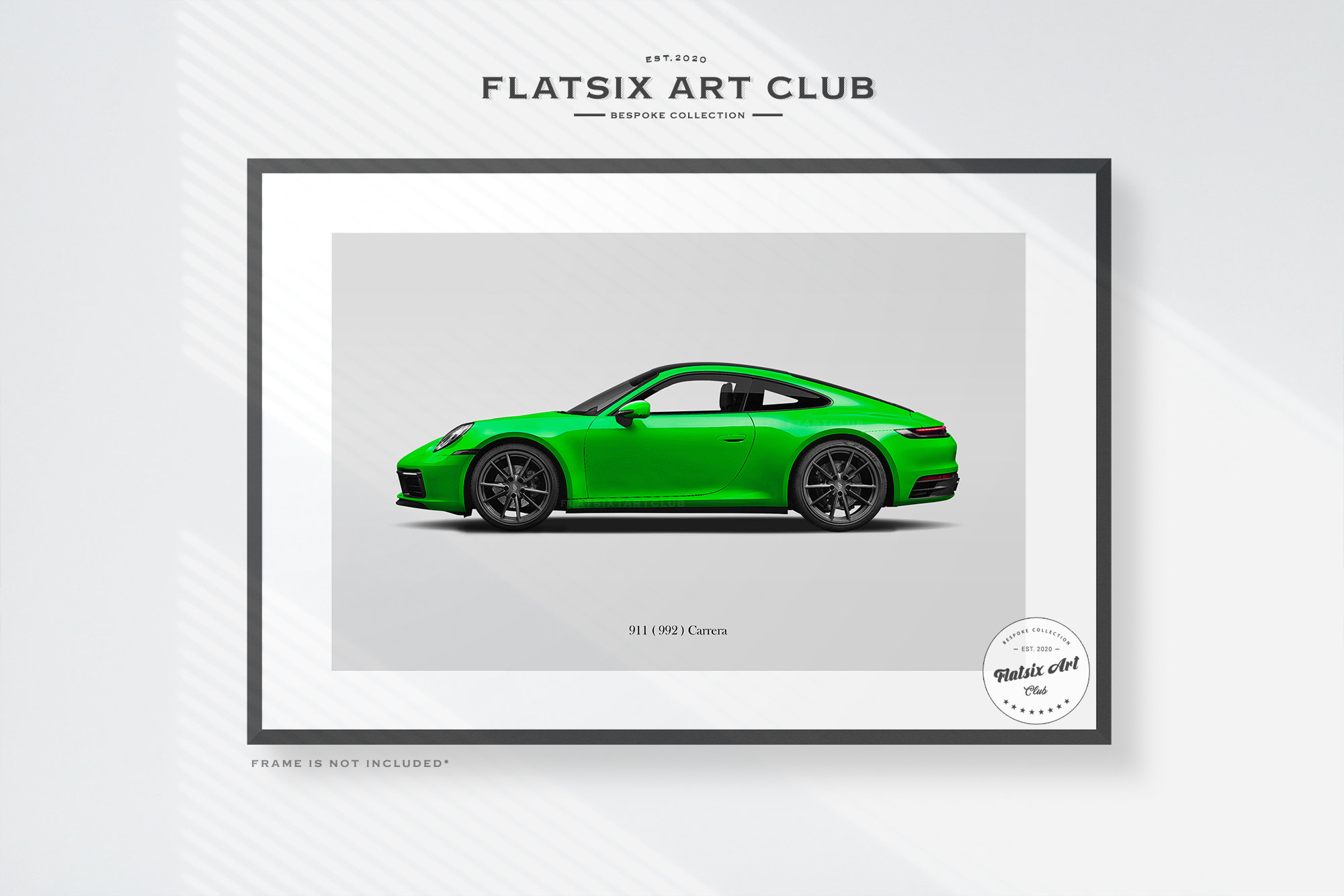 Porsche (992.1) 911 Carrera Sketched Wall Art - Multi-colour