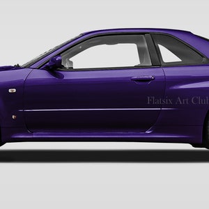 Nissan GT-R R34 Sketched Wall Art - Multi-colour Automotive Art Print ...
