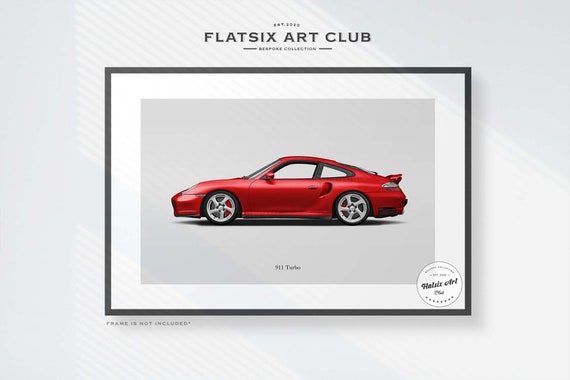 Porsche 911 Turbo (996) Sketched Wall Art - Mutli-colour