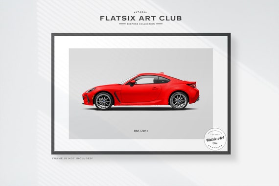 Subaru BRZ (ZD8) Sketched Wall Art - Multi-colour Automotive Art