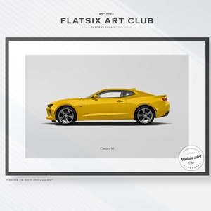 Chevrolet Camaro SS (2016-2024) Sketch Art Print: Automotive Illustration