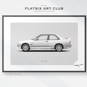 BMW M3 (E30) Sketched Wall Art - Multi-colour Automotive Art Print - Car Poster Illustration