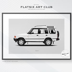 Land Rover Discovery Series I Sketched Art Print: Automotive Car Poster