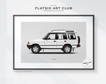 Land Rover Discovery Series I Sketched Art Print: Automotive Car