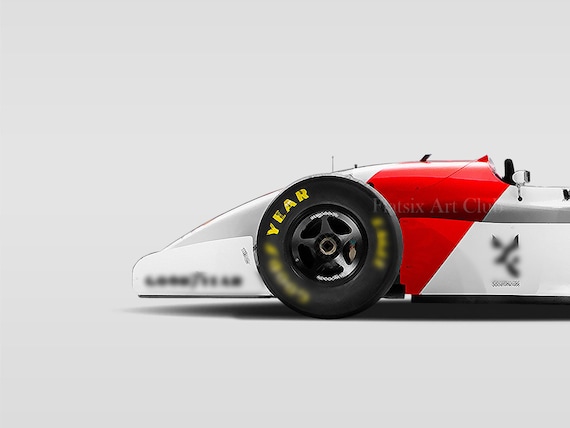 Senna Mclaren MP4/8 F1 Sketched Art Print: Motorsport Poster