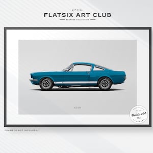 Shelby GT350 Sketched Wall Art - Multi-colour Automotive Art Print - Car Poster Illustration