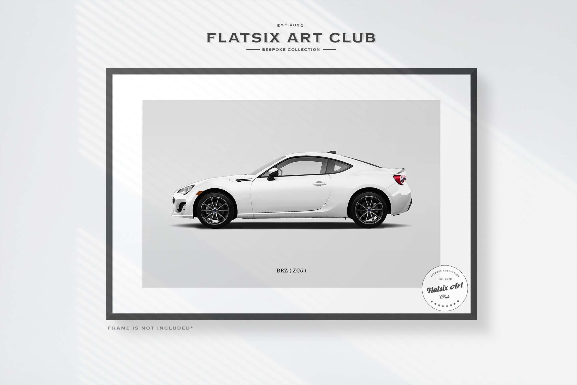 Subaru BRZ (ZC6) Sketched Wall Art - Multi-colour Automotive Art
