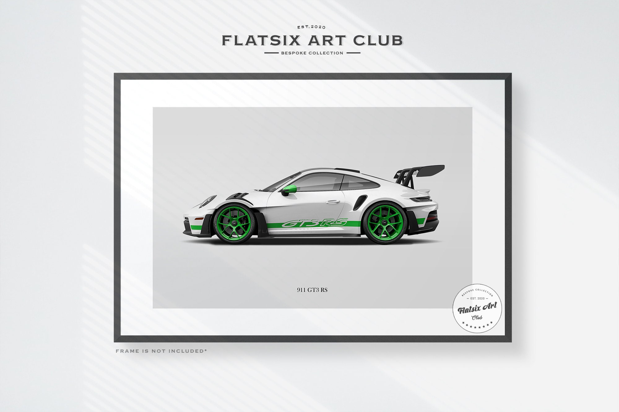 Porsche 911 GT3 RS (992) Sketched Art Print: Automotive Car Poster