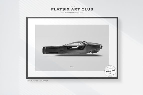 Blade Runner Spinner Sketched Wall Art - Automotive Art Print