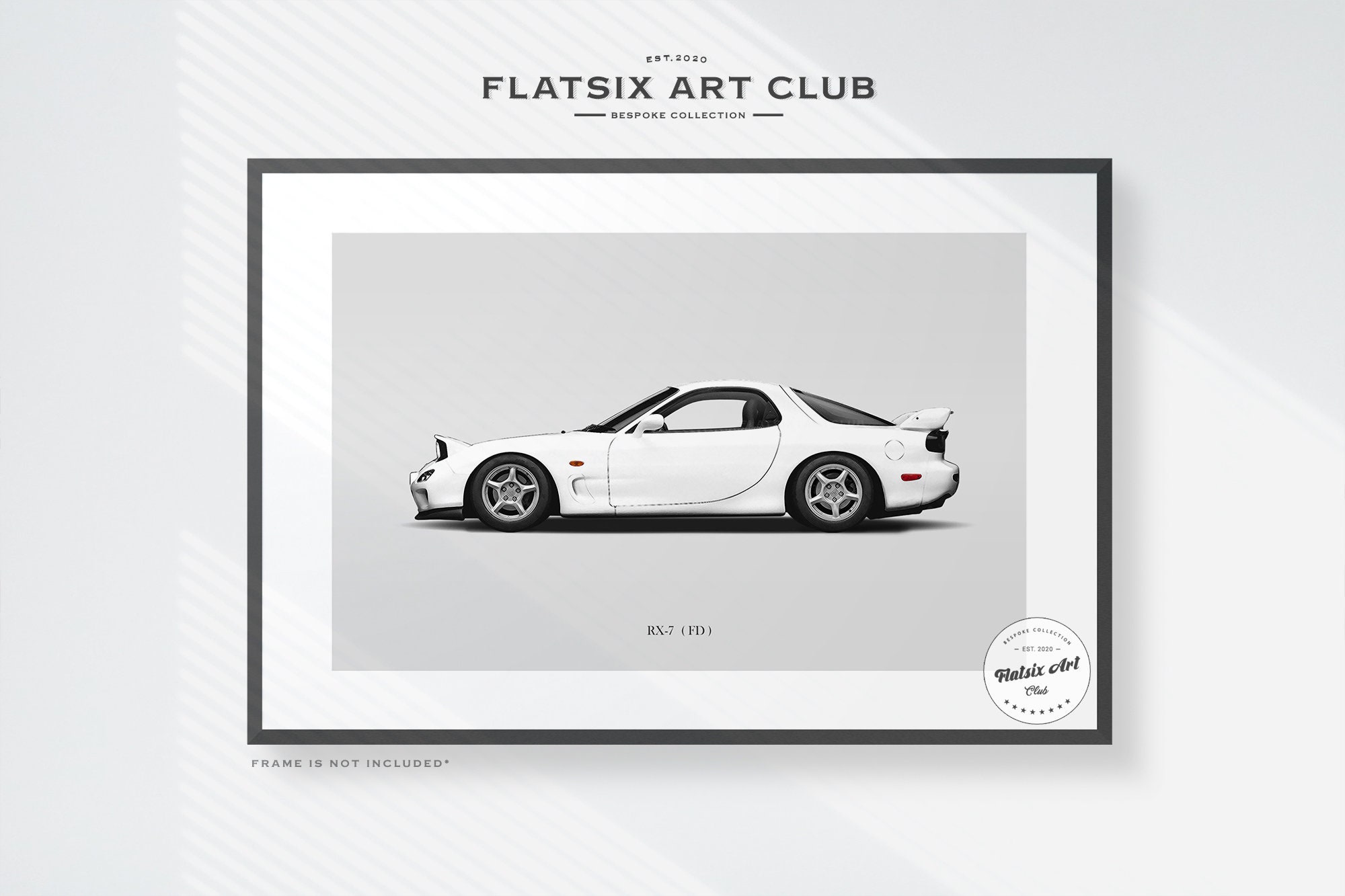 Mazda RX-7 (FD) Sketched Wall Art - Multi-colour Automotive