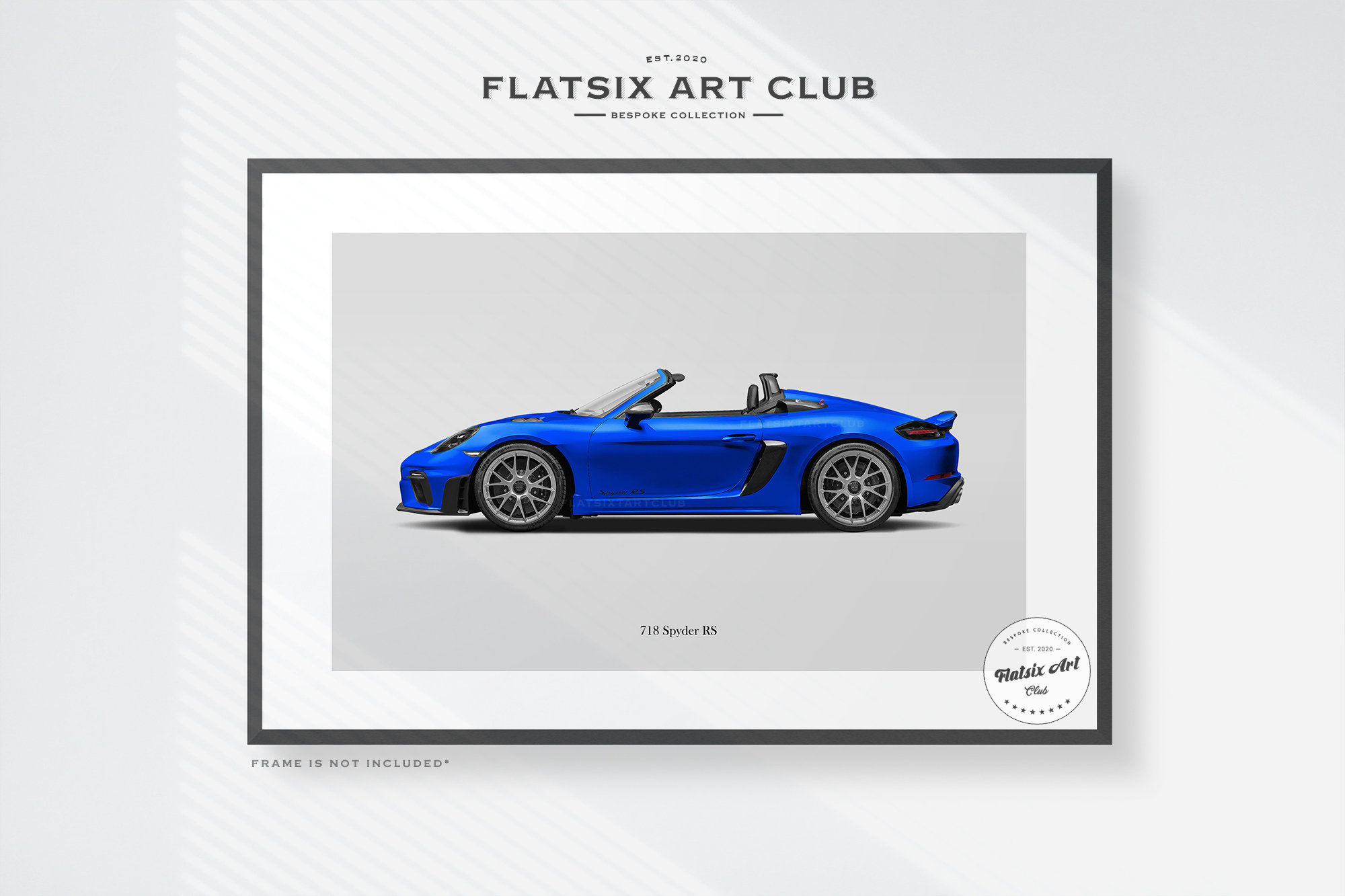 Porsche 718 Spyder RS Sketched Wall Art - Multi-colour Automotive