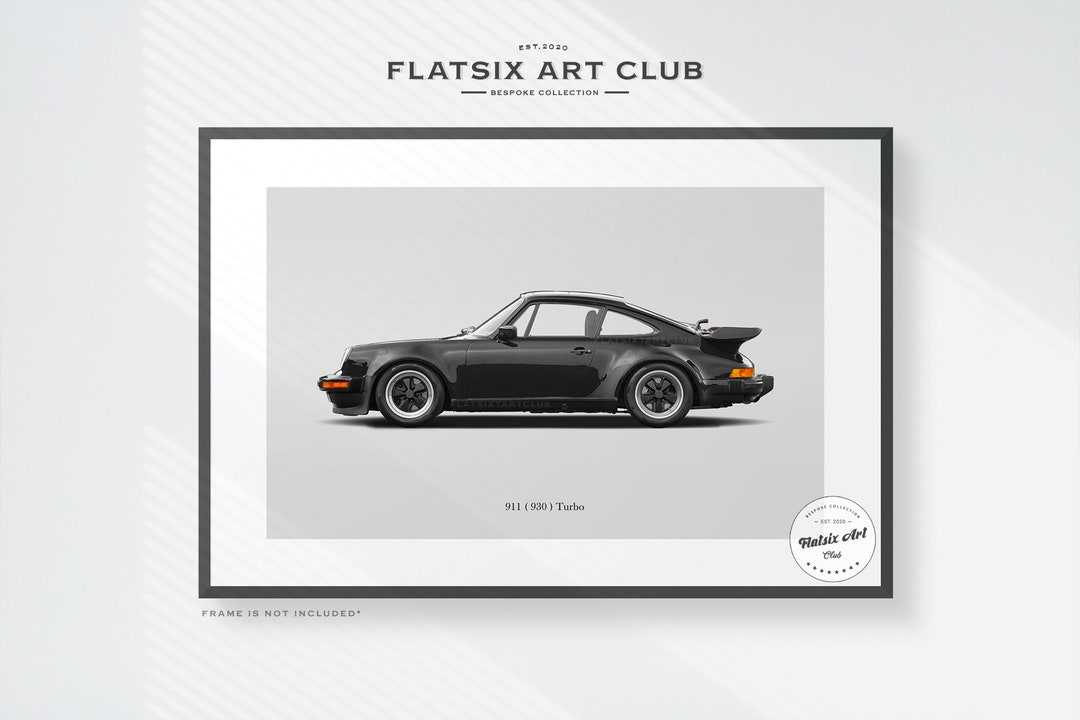 絵画 Porsche 930 Turbo Sketched Wall Art - Multi-colour Automotive Art