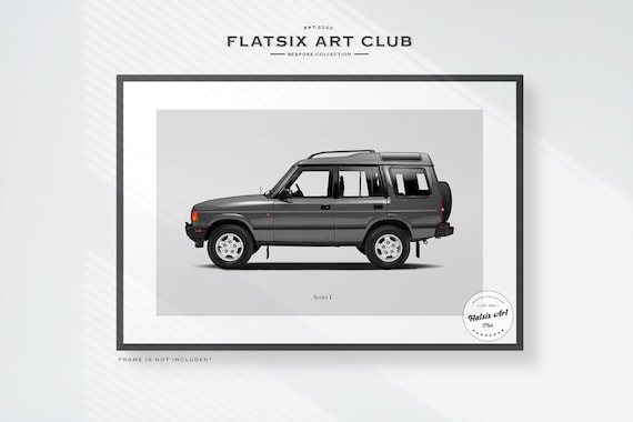 Land Rover Discovery Series I Sketched Art Print: Automotive Car