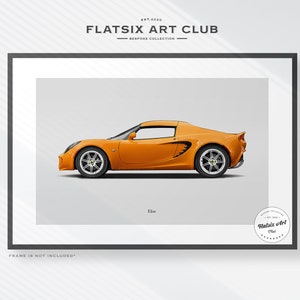 Elise Sketched Wall Art - Multi-colour Automotive Art Print - Car Poster Illustration