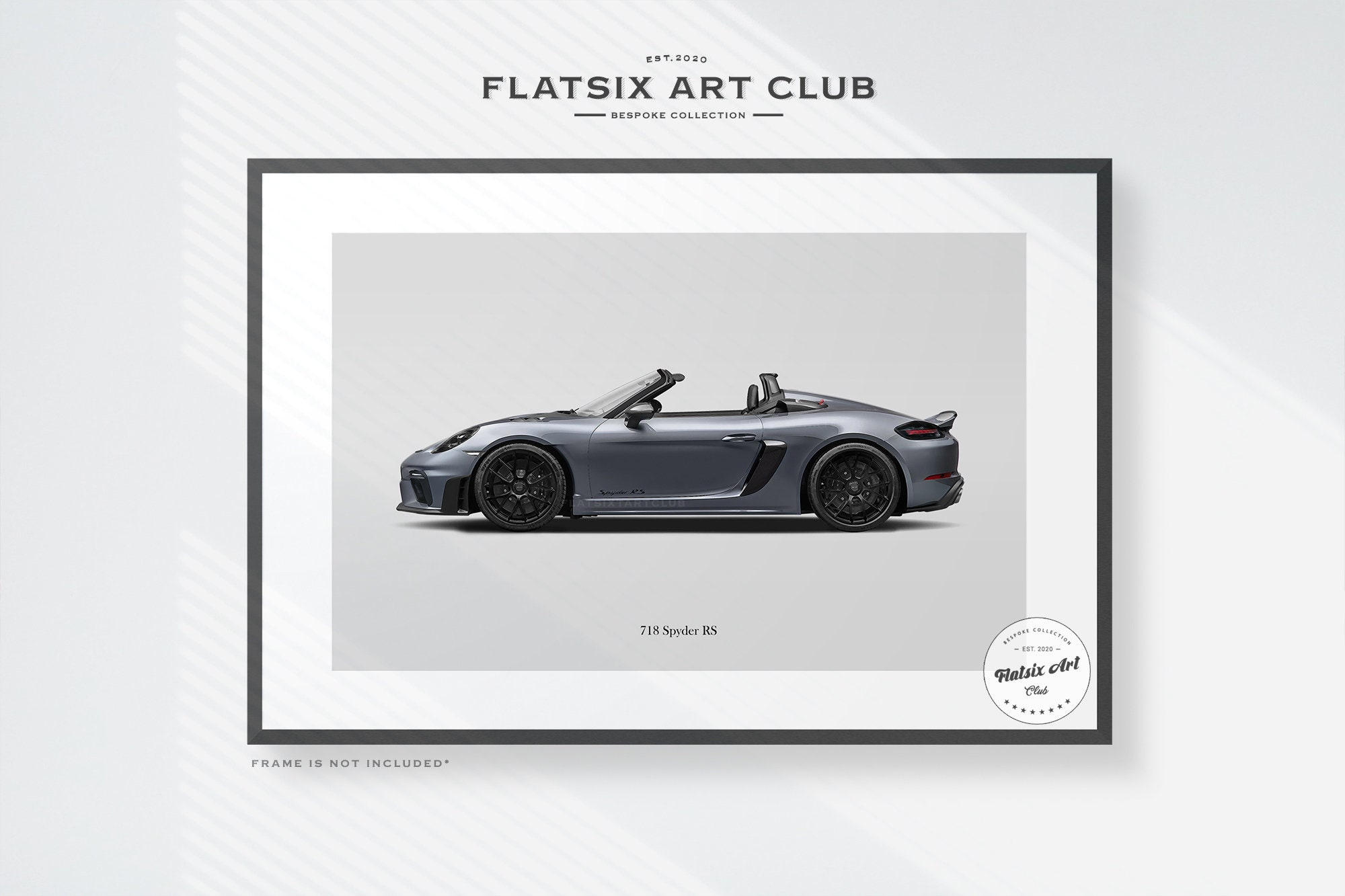 Porsche 718 Spyder RS Sketched Wall Art - Multi-colour Automotive