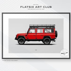 Land Rover Defender Sketched Wall Art - Multi-colour Automotive Art ...
