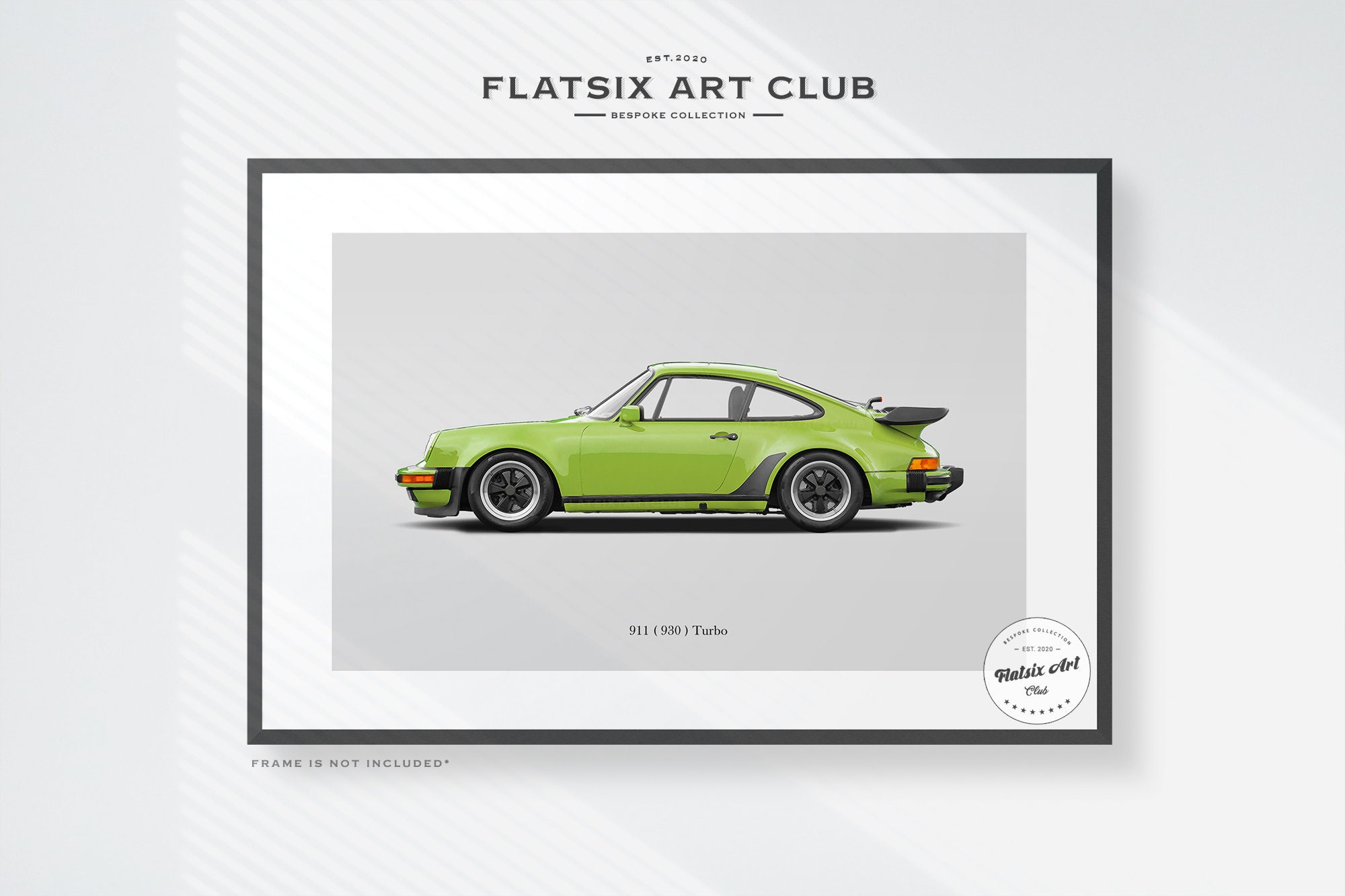 Porsche 930 Turbo Sketched Wall Art - Multi-colour Automotive Art