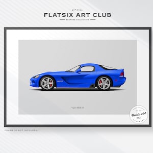 Dodge Viper (2nd Gen) Sketched Wall Art - Automotive Art Print - Car Poster Illustration