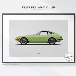 Datsun 240Z Sketched Wall Art - Multi-colour Automotive Art Print - Car Poster Illustration