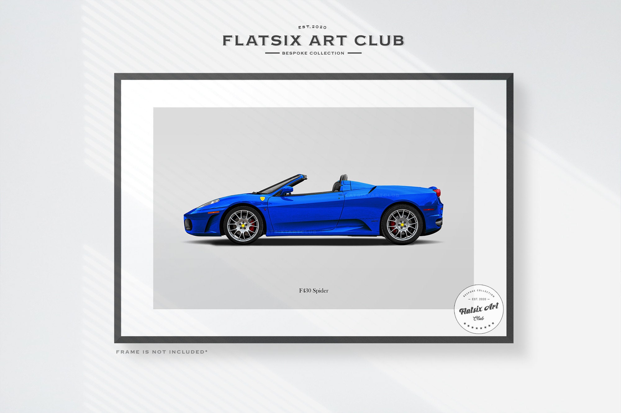 Ferrari F430 Spider Sketched Wall Art - Multi-colour Automotive