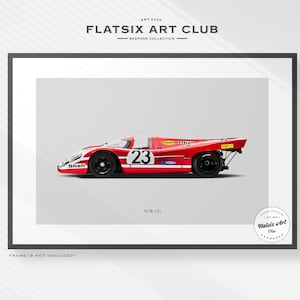 Porsche 917K Le Mans 1970 Sketched  Art Print: Automotive Illustration