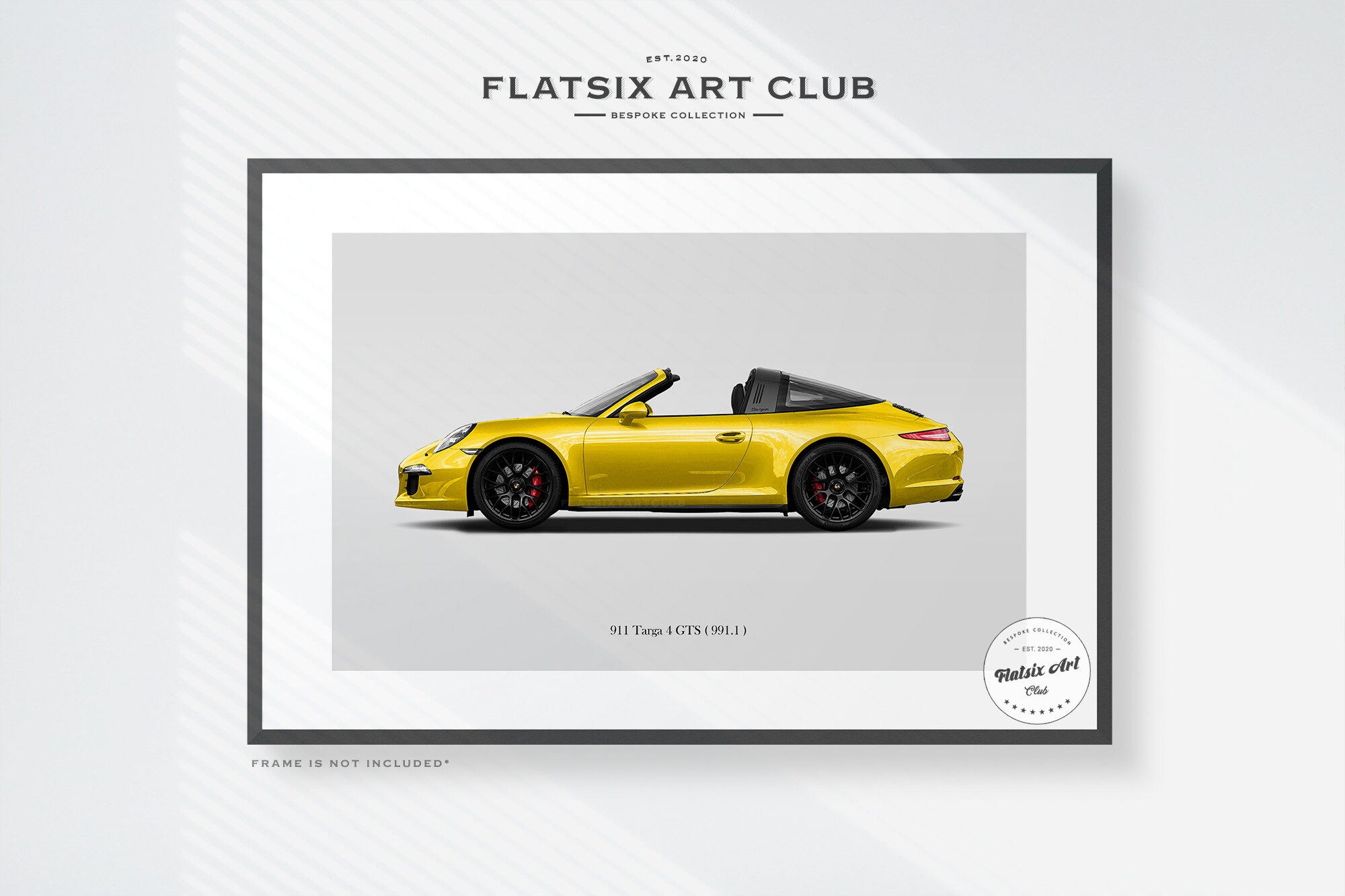 Porsche 911 (991.1) Targa 4 GTS Sketched Art Print: Automotive Car