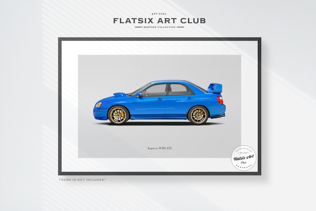 Subaru Impreza WRX STI (2nd Gen) Sketched Art Print: Automotive