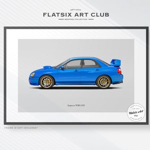Subaru Impreza WRX STI (2nd Gen) Sketched Art Print: Automotive Car Poster