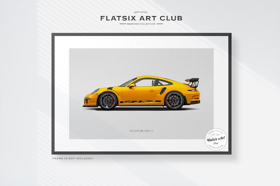 Porsche 911 GT3 RS (991.1) Sketched Art Print: Automotive