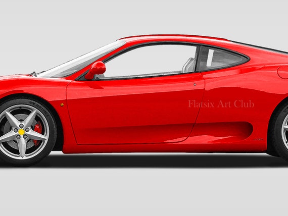 Ferrari 360 Modena Sketched Wall Art - Multi-colour Automotive Art