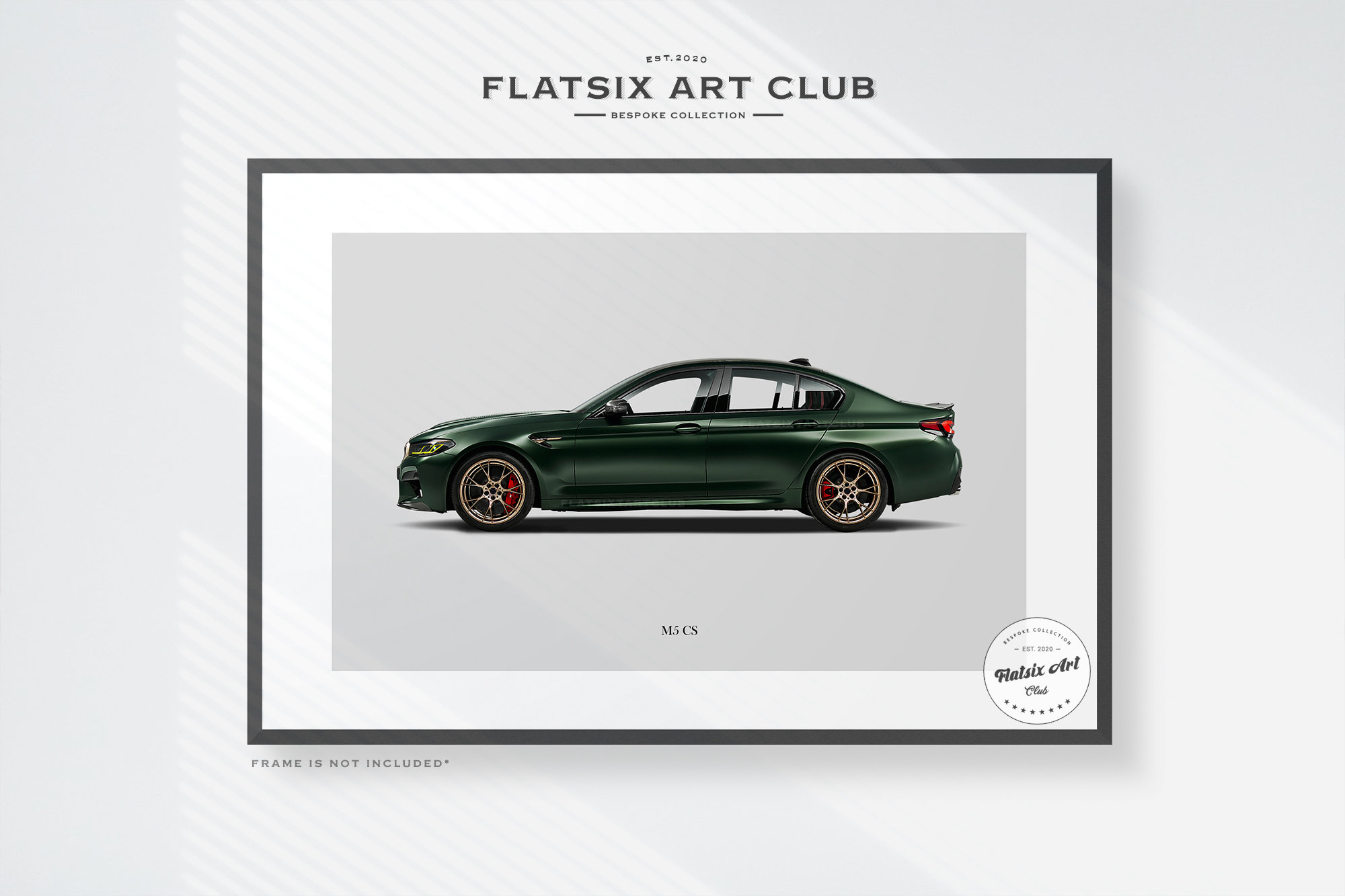 BMW M5 CS (F90) Sketched Wall Art - Multi-colour Automotive Art