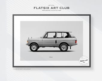 Land Rover Range Rover Classic Sketched Art Print: Automotive Car