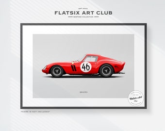 フェラーリ250GTポスター Ferrari 250 GTO. Digital Poster. Gift for Man. Car Posters