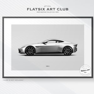 007 Aston Martin DB10 Sketched Wall Art - Multi-colour Automotive Art Print - James Bond Car Poster Illustration