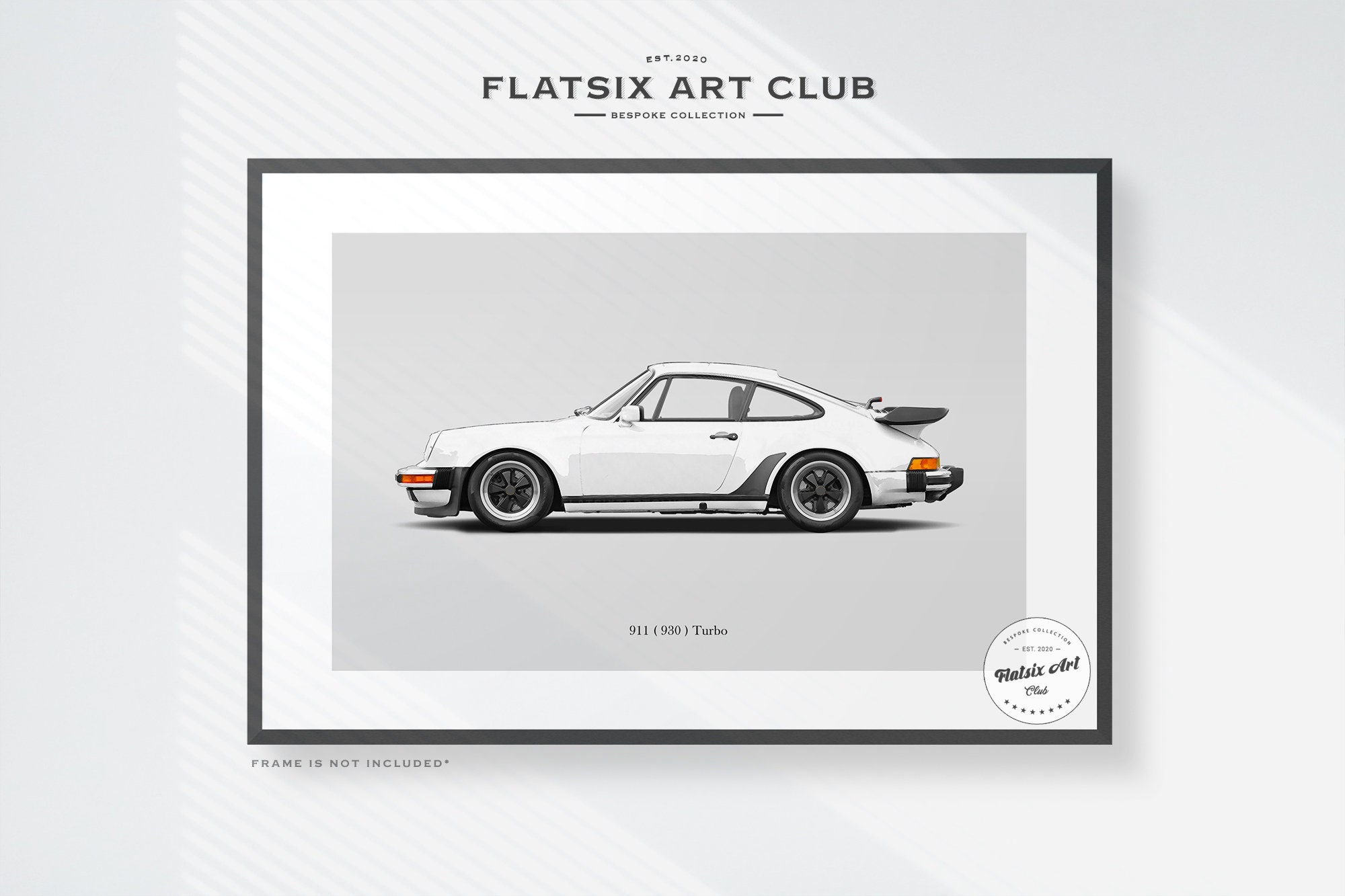 Porsche 930 Turbo Sketched Wall Art - Multi-colour Automotive Art