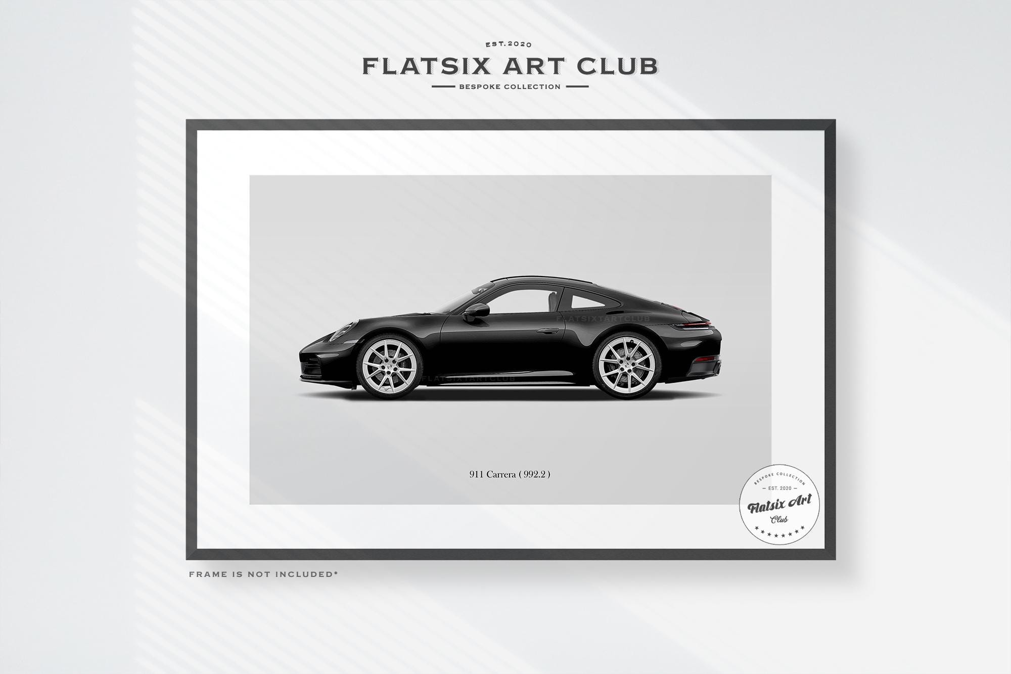 Porsche (992.2) 911 Carrera Sketched Wall Art - Multi-colour