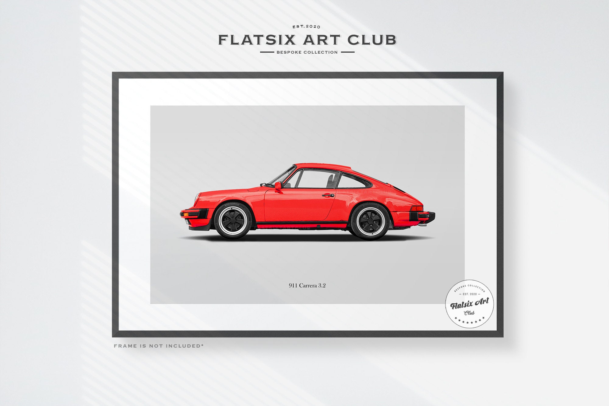 Porsche 911 Carrera 3.2 Sketched Wall Art - Multi-colour