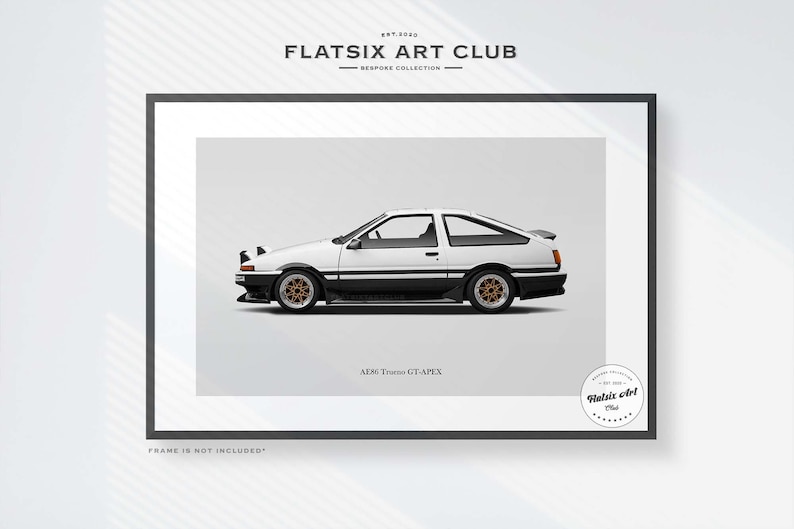 Toyota AE86 Trueno Sketched Wall Art - Automotive Art Print - Car ...