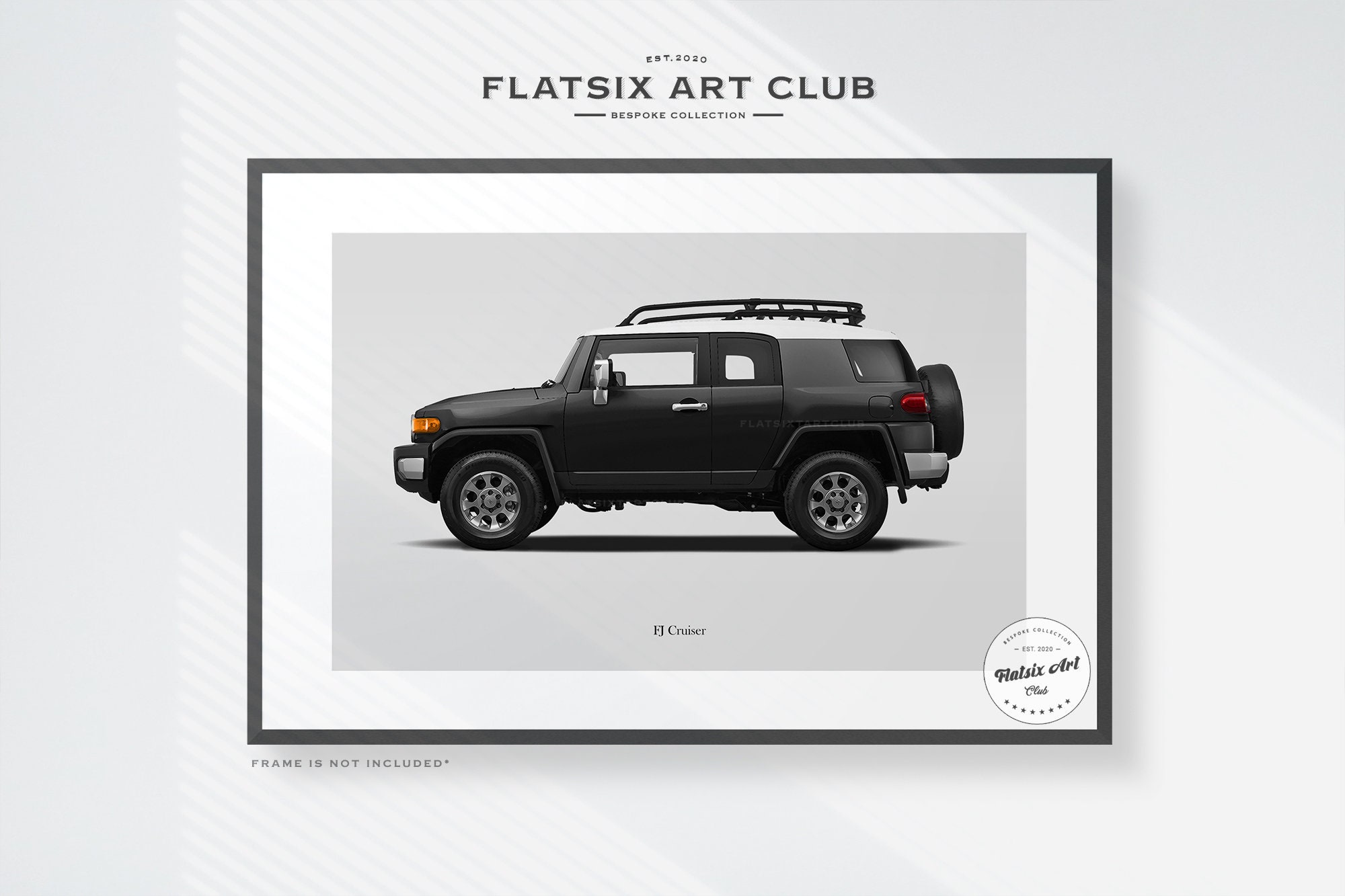 Toyota FJ Cruiser Sketched Wall Art - Multi-colour Automotive Art Print ...