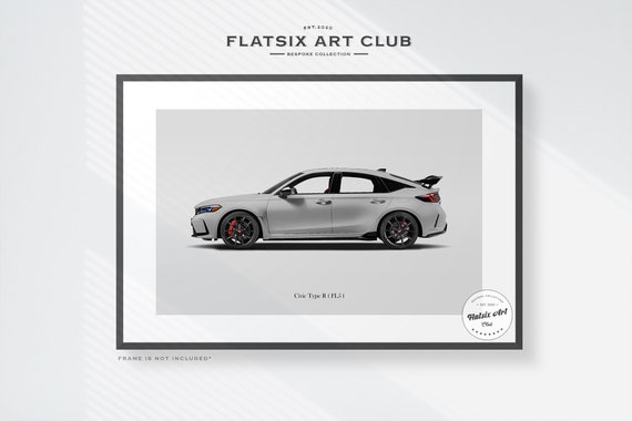 Honda Civic Type R (FL5) Sketched Art Print: Automotive