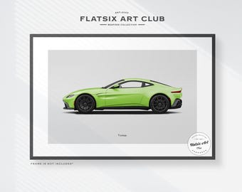 Aston Martin Vantage (AM6) Sketched Art Print: Detailed Automotive Poster