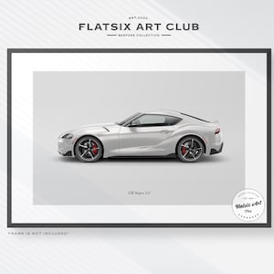 Toyota GR Supra Sketched Wall Art - Multi-colour Automotive Art Print - Car Poster Illustration