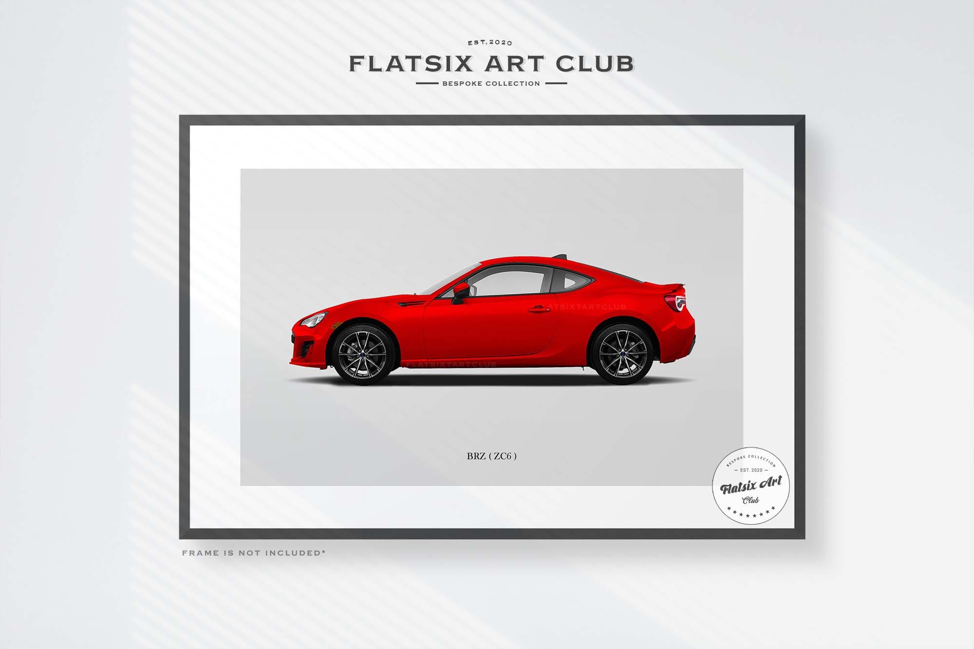 Subaru BRZ (ZC6) Sketched Wall Art - Multi-colour Automotive Art