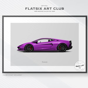 Lamborghini Temerario Sketched Wall Art - Car Poster Illustration