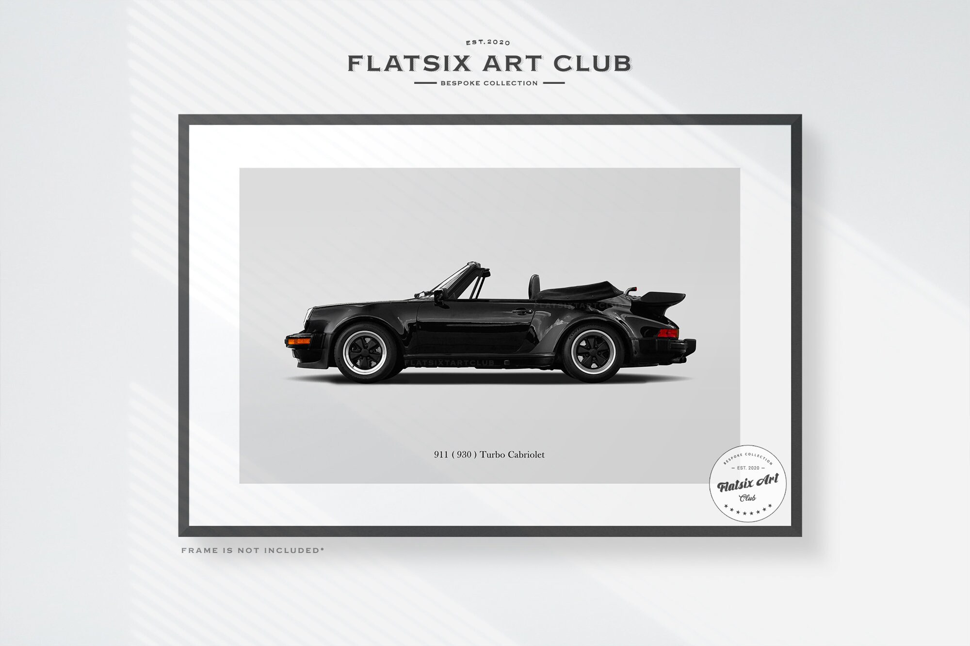 Porsche 930 Turbo Cabriolet Sketched Wall Art - Multi-colour
